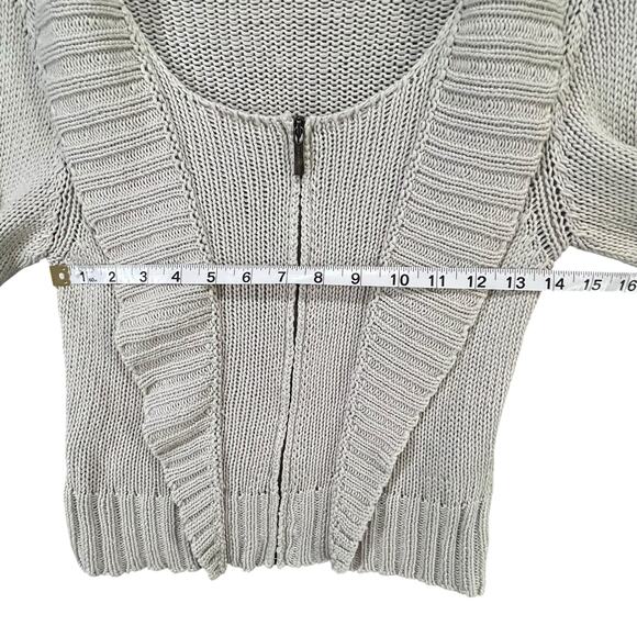 Pennyblack by Max Mara Zip Front Ribbed Knit Cardigan Sweater Women Small Luxury - Picture 6 of 14